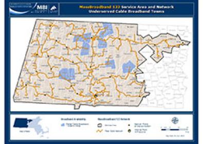 Map of Underserved Towns in the MassBroadband123 Service Area in 2017