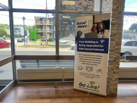Residential retrofit pop-up banner